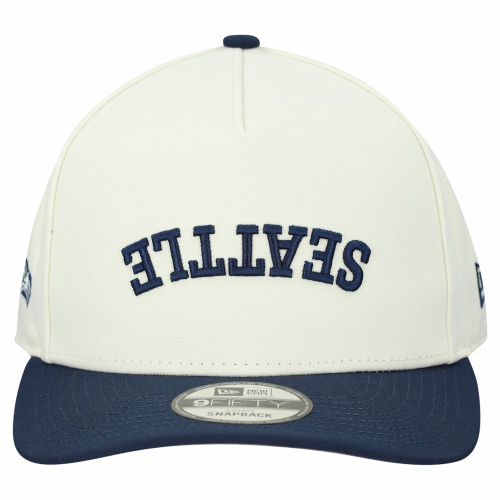 Seattle Seahawks New Era Upside Down 9FIFTY A-Frame Snapback Hat Cream