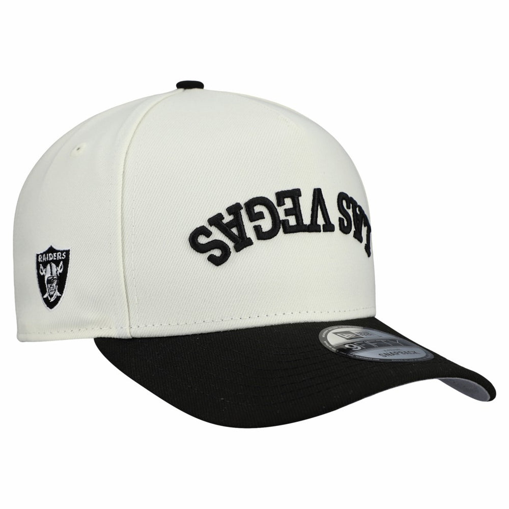 Las Vegas Raiders New Era Upside Down 9FIFTY A-Frame Snapback Hat Cream