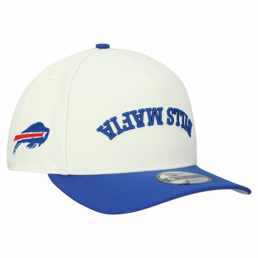 Buffalo Bills New Era Upside Down 9FIFTY A-Frame Snapback Hat Cream