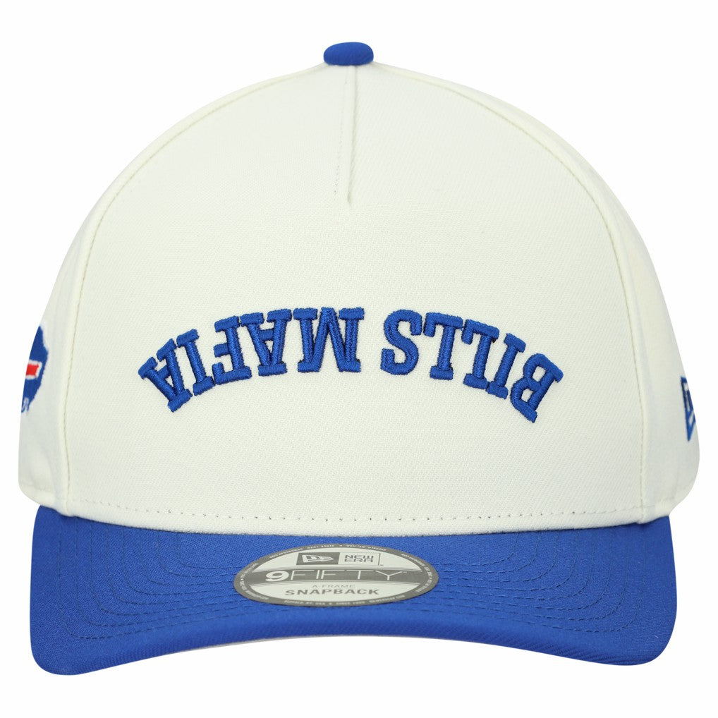 Buffalo Bills New Era Upside Down 9FIFTY A-Frame Snapback Hat Cream