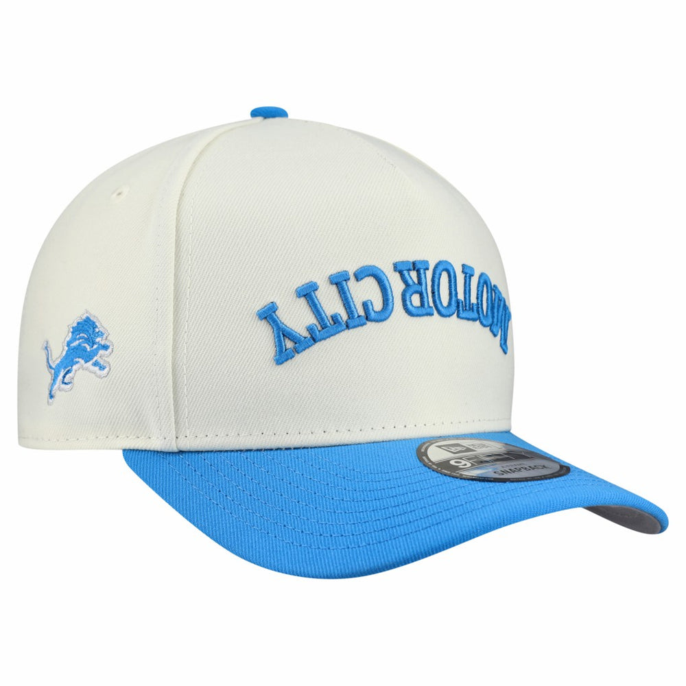 Detroit Lions New Era Upside Down 9FIFTY A-Frame Snapback Hat Cream