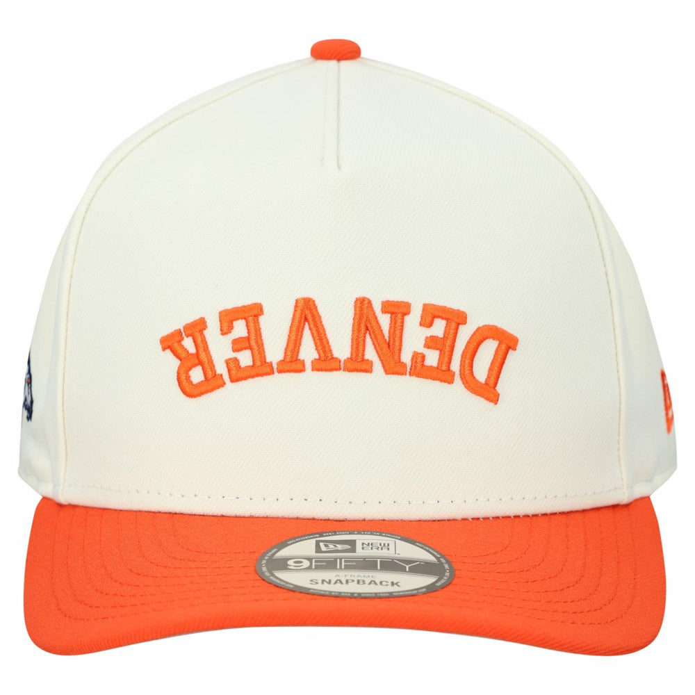 Denver Broncos New Era Upside Down 9FIFTY A-Frame Snapback Hat Cream