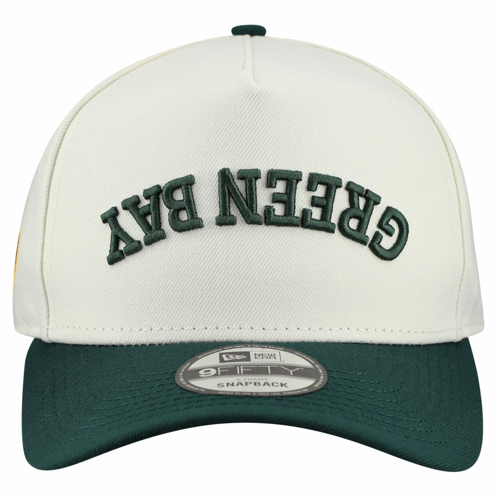 Green Bay Packers New Era Upside Down 9FIFTY A-Frame Snapback Hat Cream