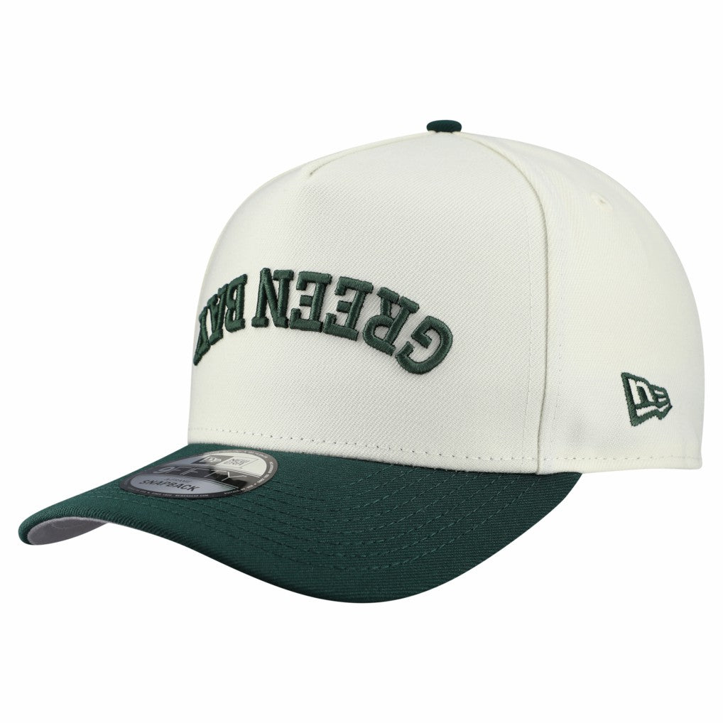 Green Bay Packers New Era Upside Down 9FIFTY A-Frame Snapback Hat Cream