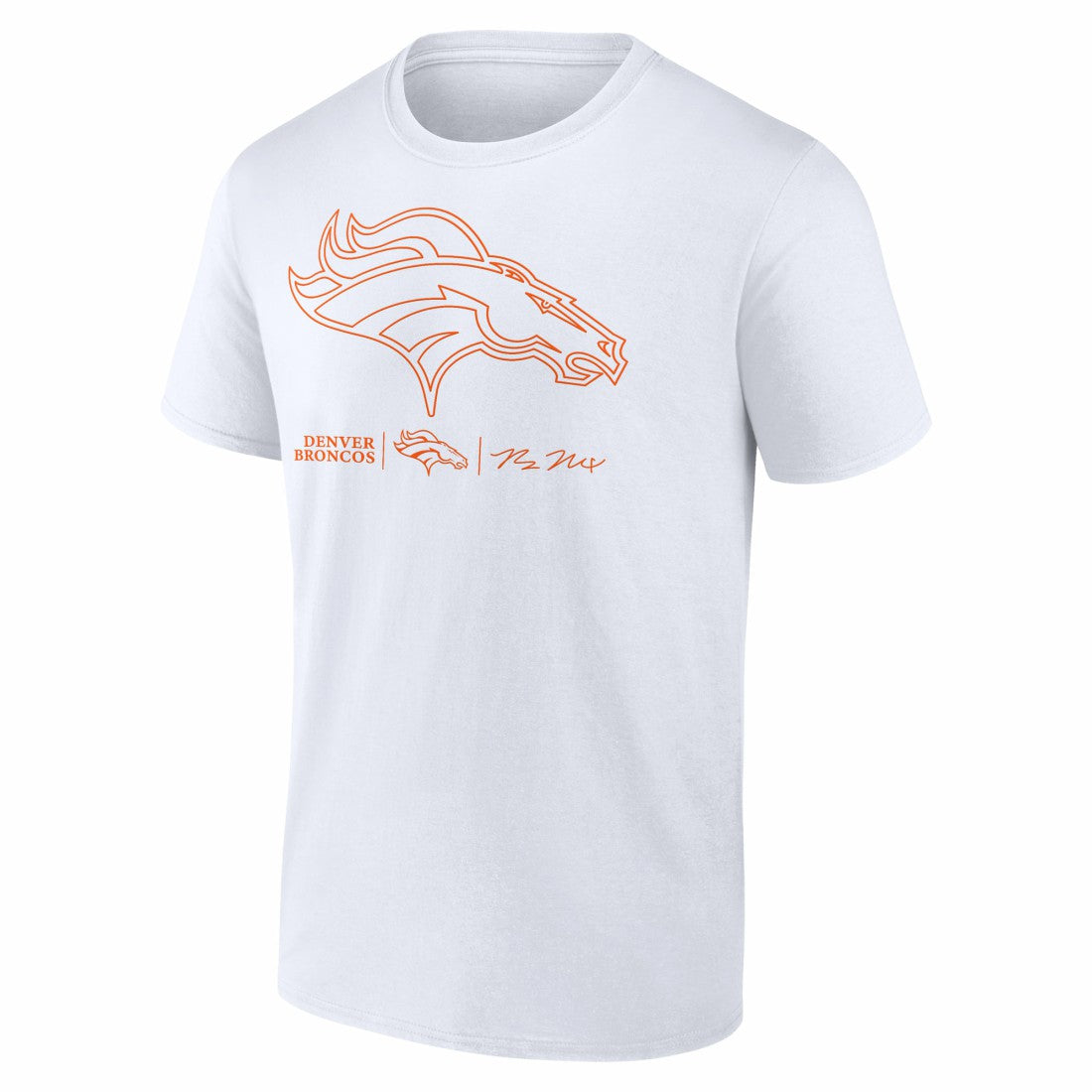 Bo Nix Denver Broncos Outline Player T-Shirt White