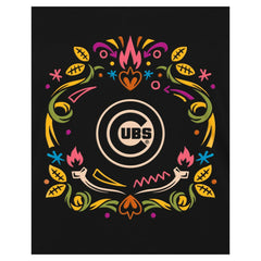 Chicago Cubs New Era Women's Día de los Muertos V-Neck T-Shirt - Black T-shirts