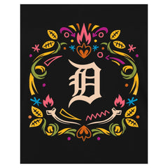 Detroit Tigers New Era Women's Día de los Muertos V-Neck T-Shirt - Black T-shirts