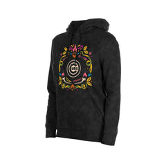 Chicago Cubs New Era Women's Día de Muertos Mineral Wash Hoodie Sweatshirt - Black Hoodies