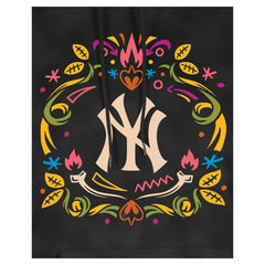 New York Yankees New Era Women's Día de Muertos Mineral Wash Hoodie Sweatshirt - Black Hoodies