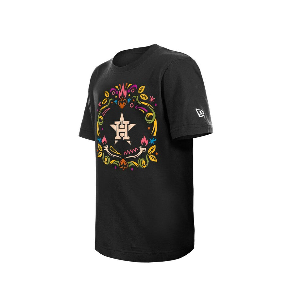 Houston Astros New Era Youth Día de los Muertos T-Shirt - Black T-shirts