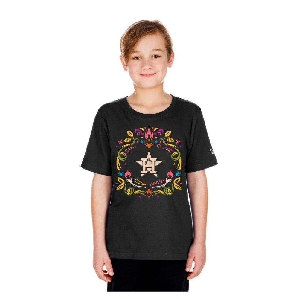 Houston Astros New Era Youth Día de los Muertos T-Shirt - Black T-shirts