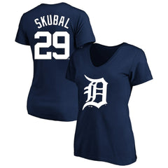 Tarik Skubal Detroit Tigers Profile Women's Plus Size Name & Number V-Neck T-Shirt - Navy T-shirts