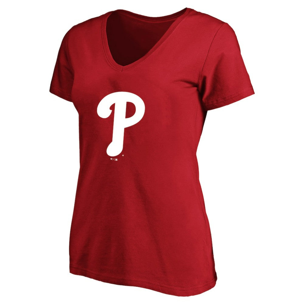 Bryce Harper Philadelphia Phillies Profile Women's Plus Size Name & Number V-Neck T-Shirt - Red T-shirts