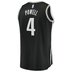 Drake Powell Brooklyn Nets Fast Break Replica Jersey Black Icon Edition