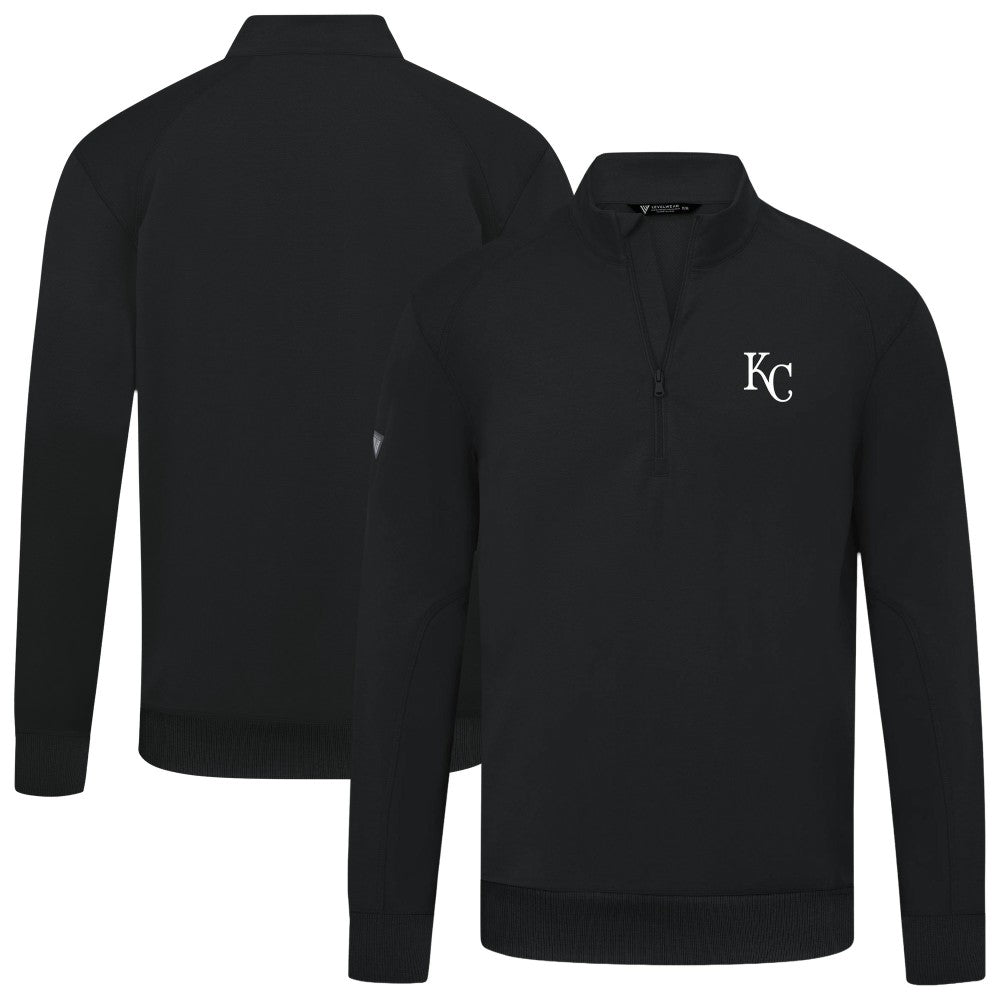 Kansas City Royals Levelwear Upright Insignia Tri-Blend Quarter-Zip Pullover - Black Pullover