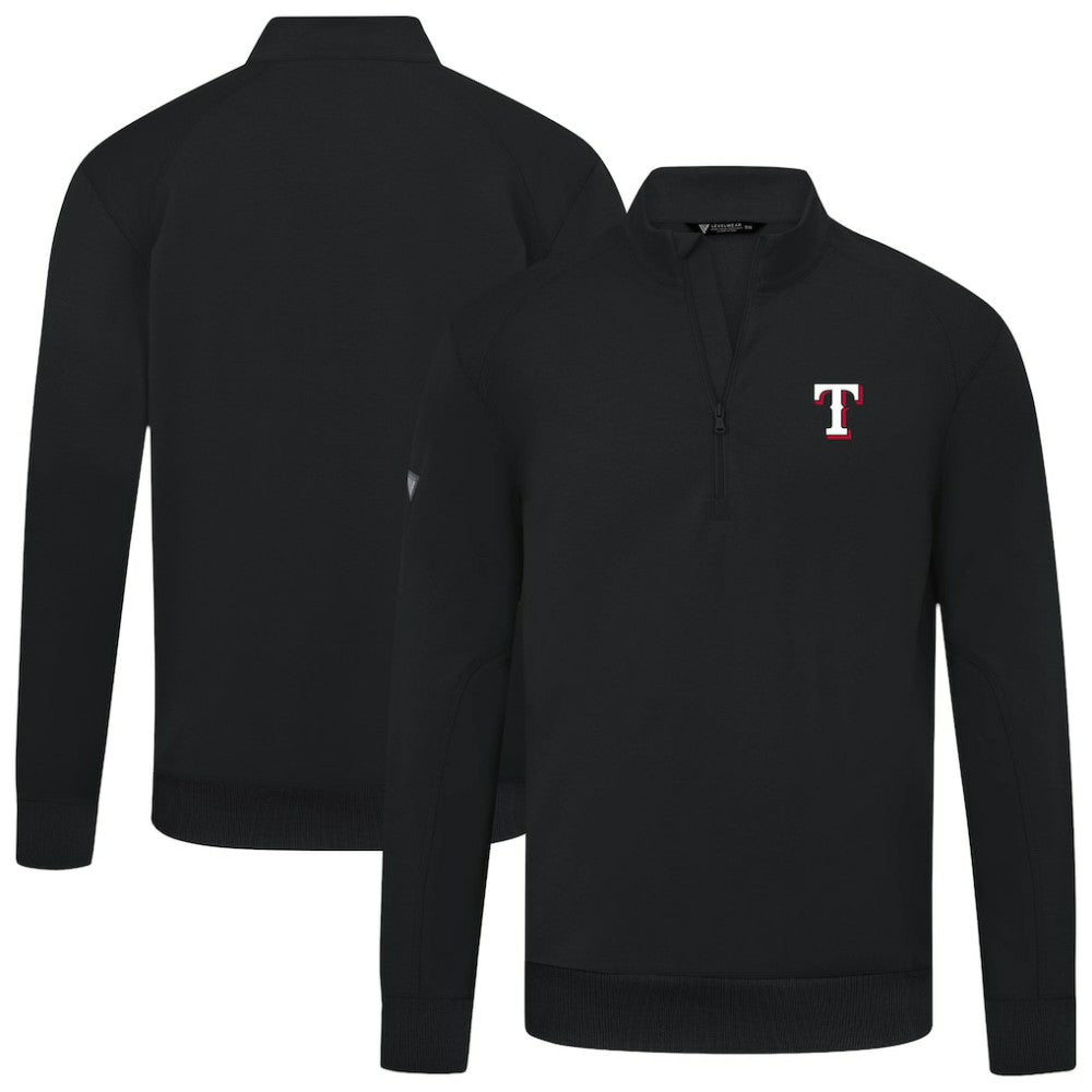 Texas Rangers Levelwear Upright Insignia Tri-Blend Quarter-Zip Pullover - Black Pullover