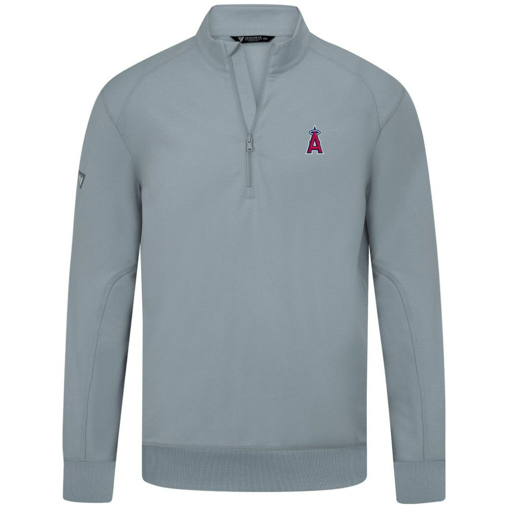 Los Angeles Angels Levelwear Upright Insignia Tri-Blend Quarter-Zip Pullover - Gray Pullover
