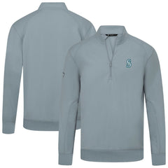 Seattle Mariners Levelwear Upright Insignia Tri-Blend Quarter-Zip Pullover - Gray Pullover
