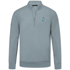 Seattle Mariners Levelwear Upright Insignia Tri-Blend Quarter-Zip Pullover - Gray Pullover