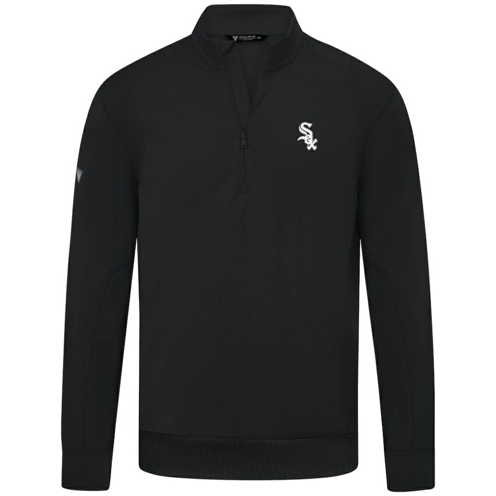 Chicago White Sox Levelwear Upright Insignia Tri-Blend Quarter-Zip Pullover - Black Pullover