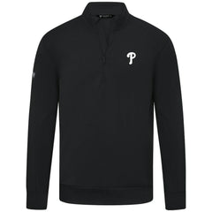Philadelphia Phillies Levelwear Upright Insignia Tri-Blend Quarter-Zip Pullover - Black Pullover