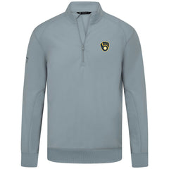 Milwaukee Brewers Levelwear Upright Insignia Tri-Blend Quarter-Zip Pullover - Gray Pullover
