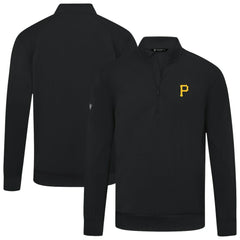Pittsburgh Pirates Levelwear Upright Insignia Tri-Blend Quarter-Zip Pullover - Black Pullover