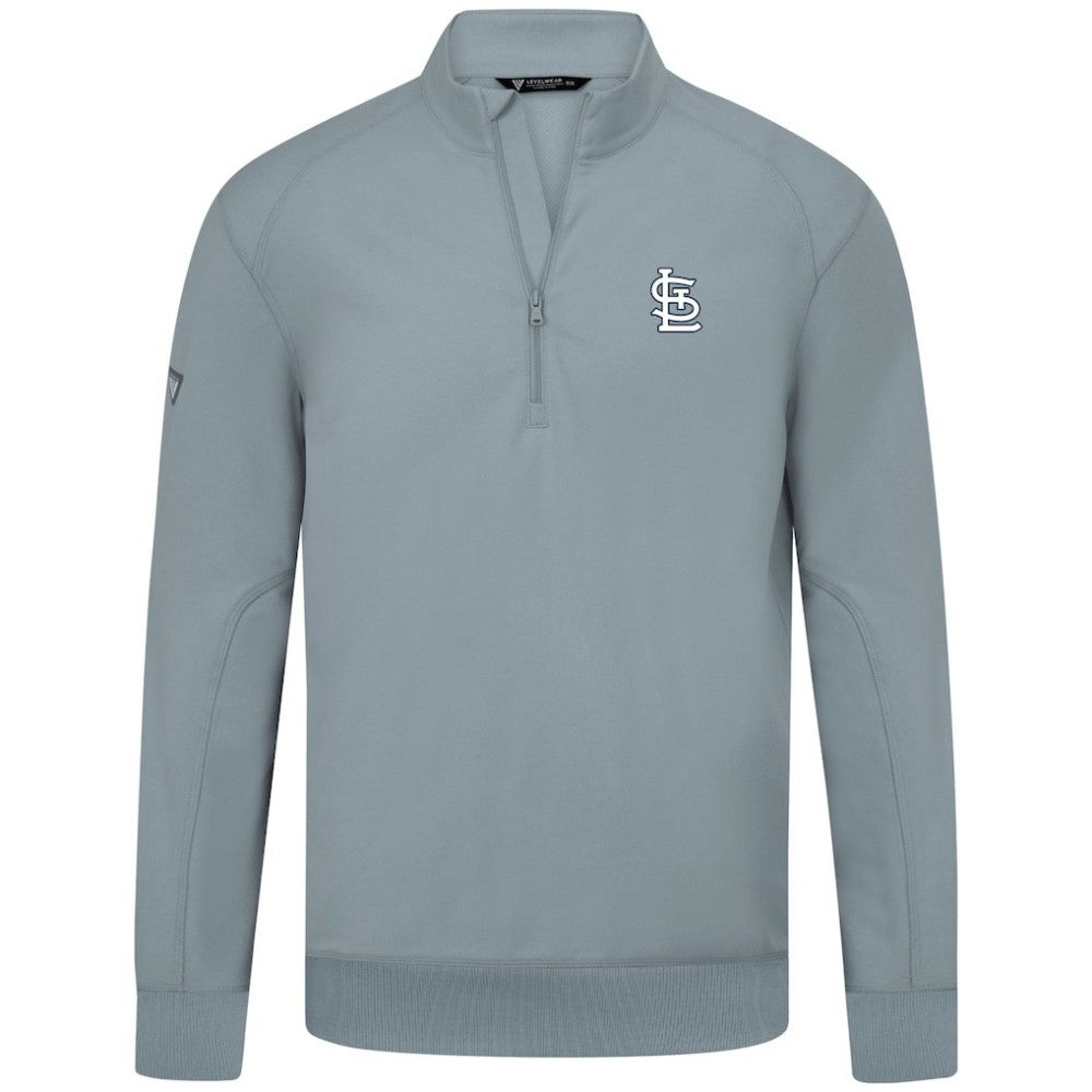 St. Louis Cardinals Levelwear Upright Insignia Tri-Blend Quarter-Zip Pullover - Gray Pullover