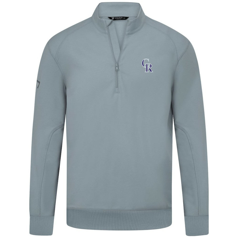 Colorado Rockies Levelwear Upright Insignia Tri-Blend Quarter-Zip Pullover - Gray Pullover