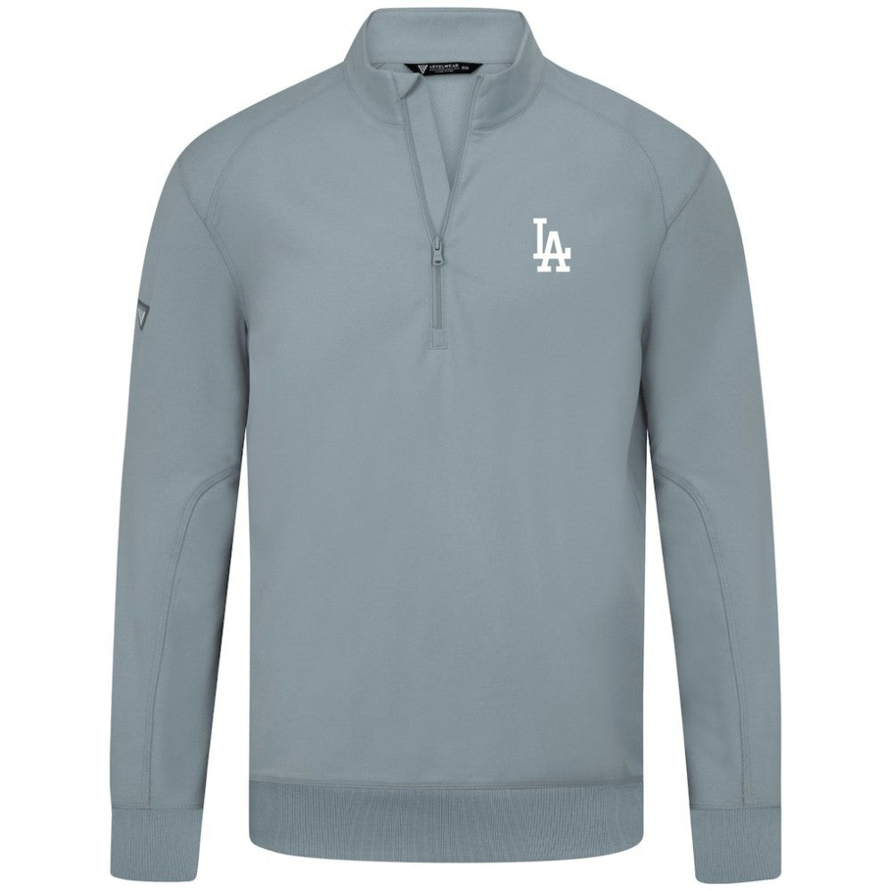Los Angeles Dodgers Levelwear Upright Insignia Tri-Blend Quarter-Zip Pullover - Gray Pullover