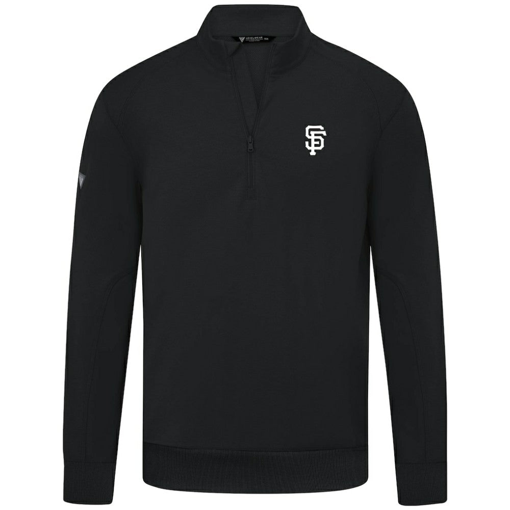 San Francisco Giants Levelwear Upright Insignia Tri-Blend Quarter-Zip Pullover - Black Pullover