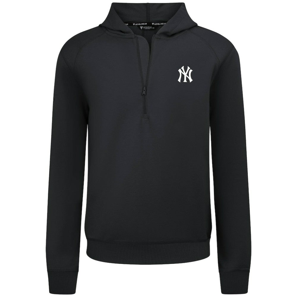 New York Yankees Levelwear Technic Insignia Quarter-Zip Hoodie - Black Hoodies