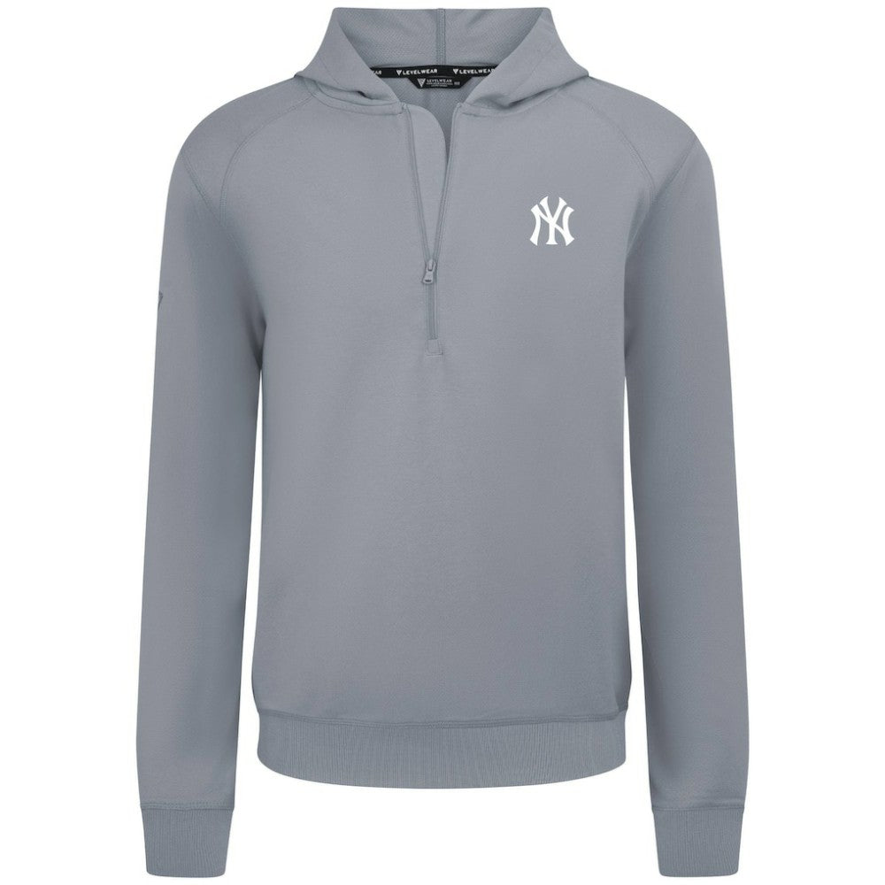 New York Yankees Levelwear Technic Insignia Quarter-Zip Hoodie - Gray Hoodies