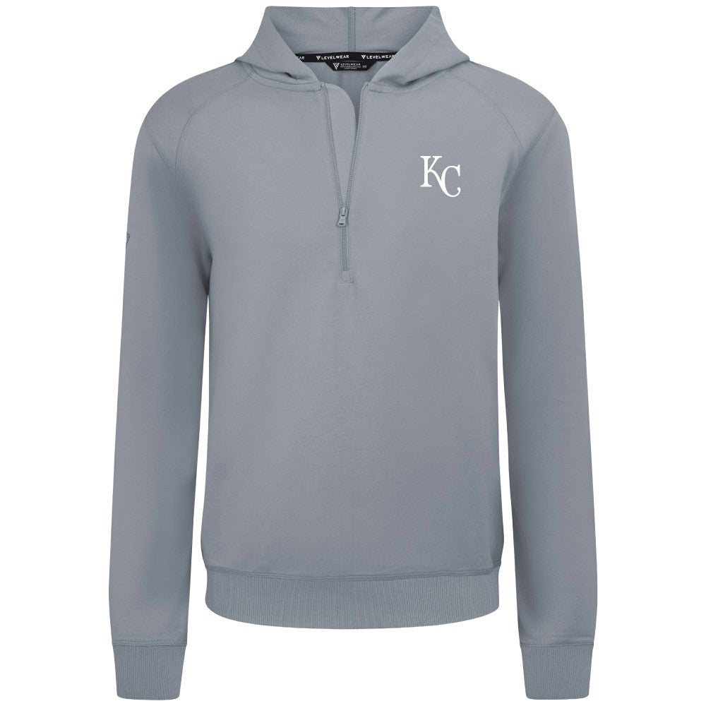 Kansas City Royals Levelwear Technic Insignia Quarter-Zip Hoodie - Gray Hoodies