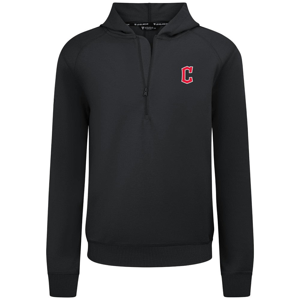 Cleveland Guardians Levelwear Technic Insignia Quarter-Zip Hoodie - Black Hoodies