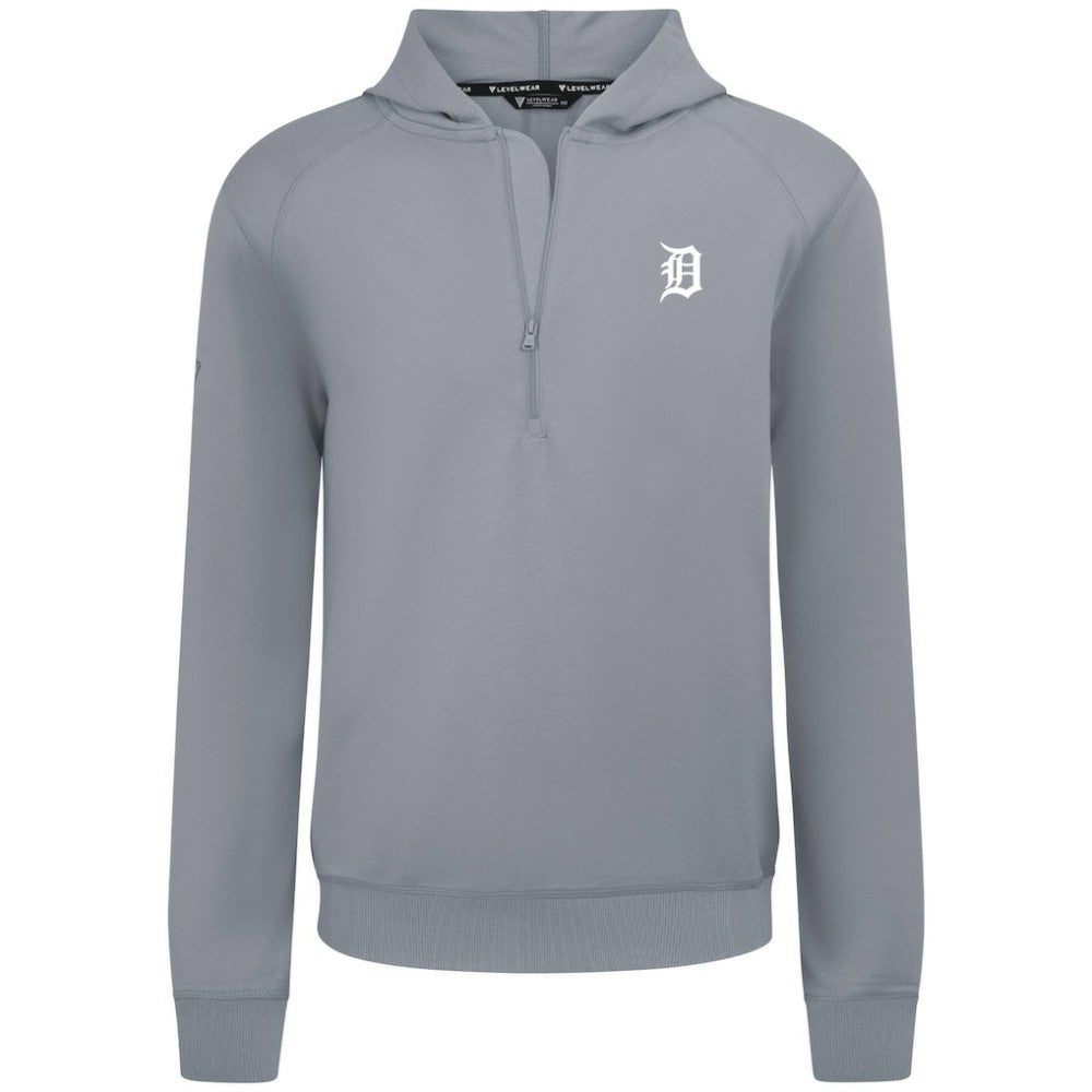 Detroit Tigers Levelwear Technic Insignia Quarter-Zip Hoodie - Gray Hoodies