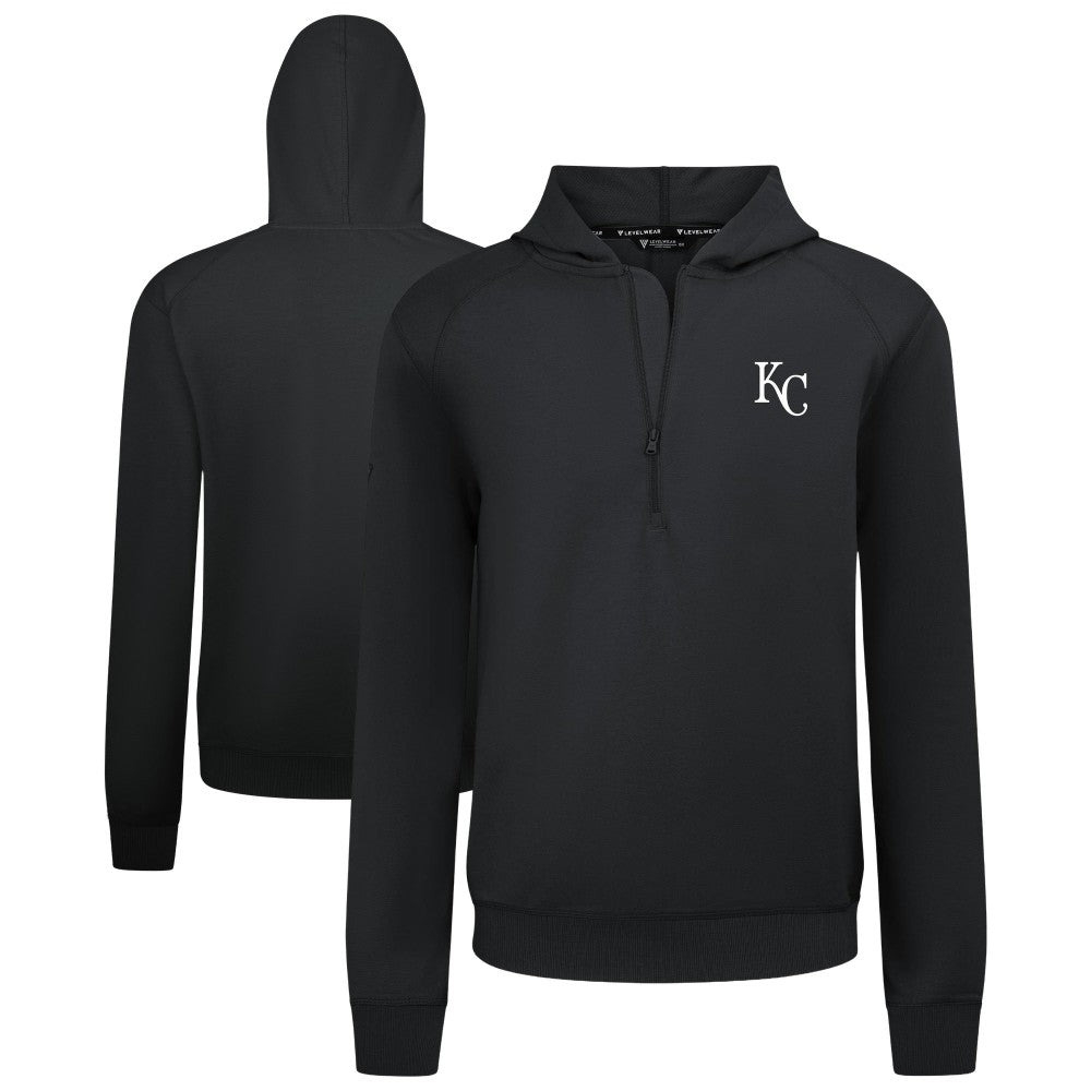 Kansas City Royals Levelwear Technic Insignia Quarter-Zip Hoodie - Black Hoodies