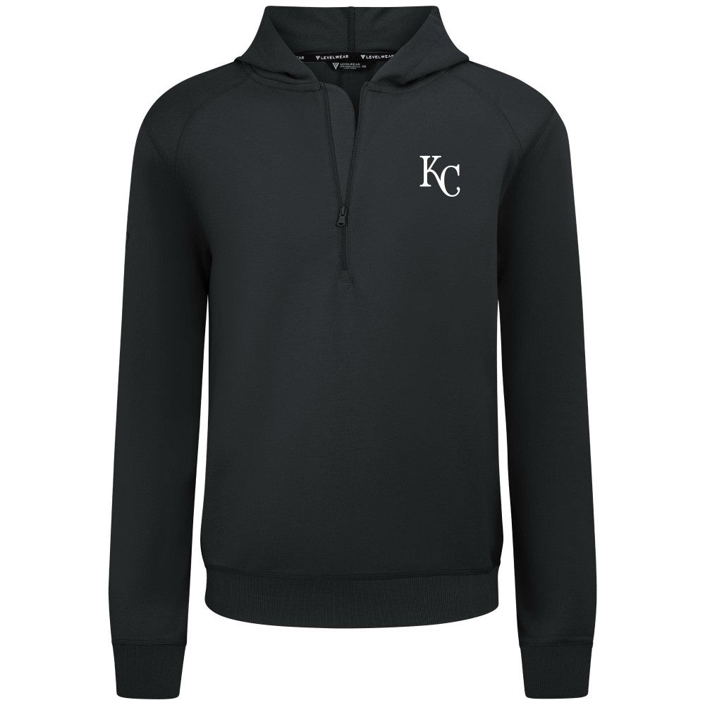 Kansas City Royals Levelwear Technic Insignia Quarter-Zip Hoodie - Black Hoodies