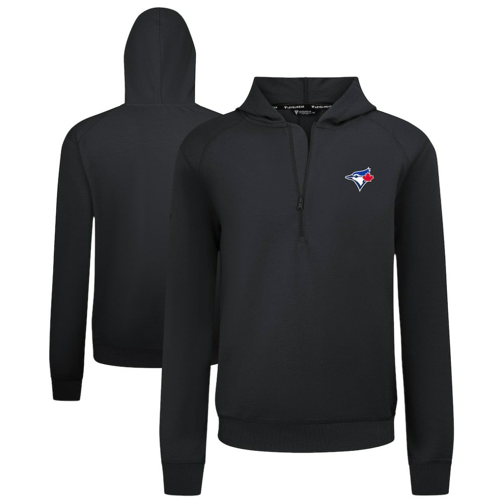 Toronto Blue Jays Levelwear Technic Insignia Quarter-Zip Hoodie - Black Hoodies