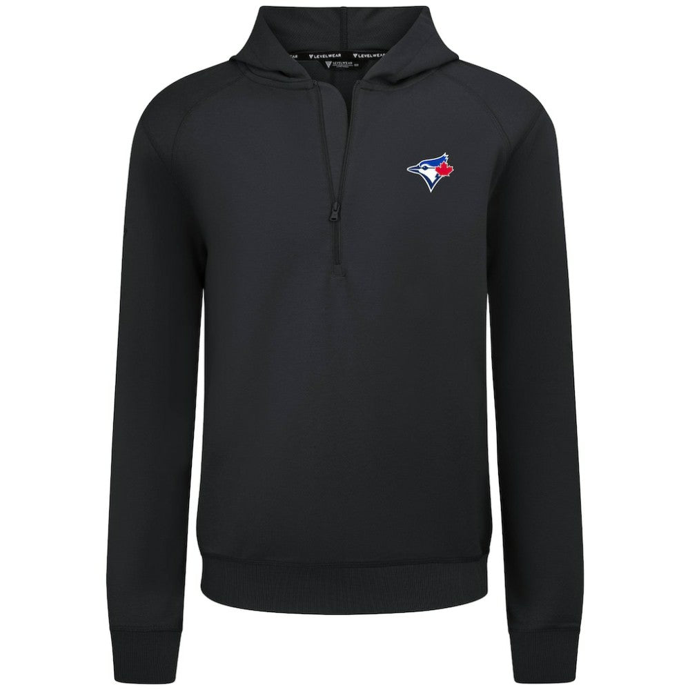 Toronto Blue Jays Levelwear Technic Insignia Quarter-Zip Hoodie - Black Hoodies