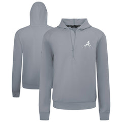 Atlanta Braves Levelwear Technic Insignia Quarter-Zip Hoodie - Gray Hoodies