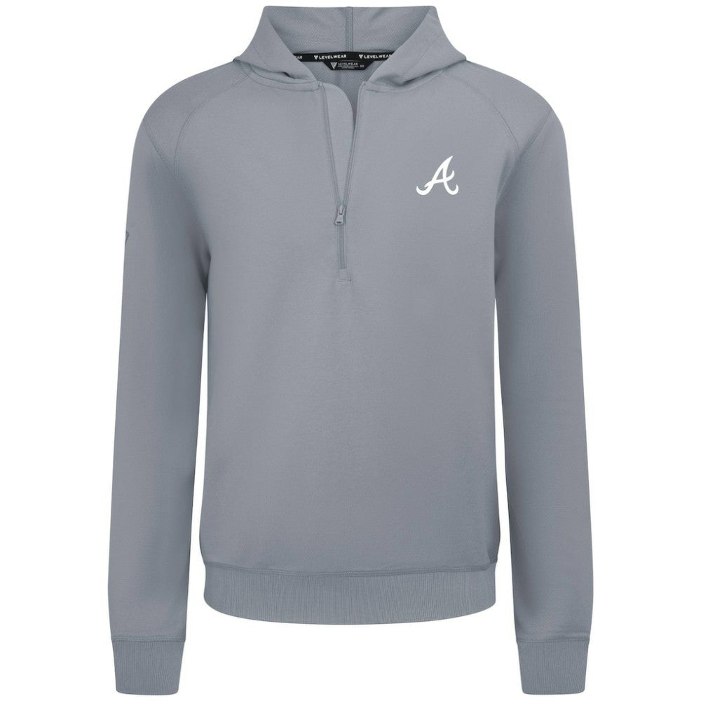 Atlanta Braves Levelwear Technic Insignia Quarter-Zip Hoodie - Gray Hoodies