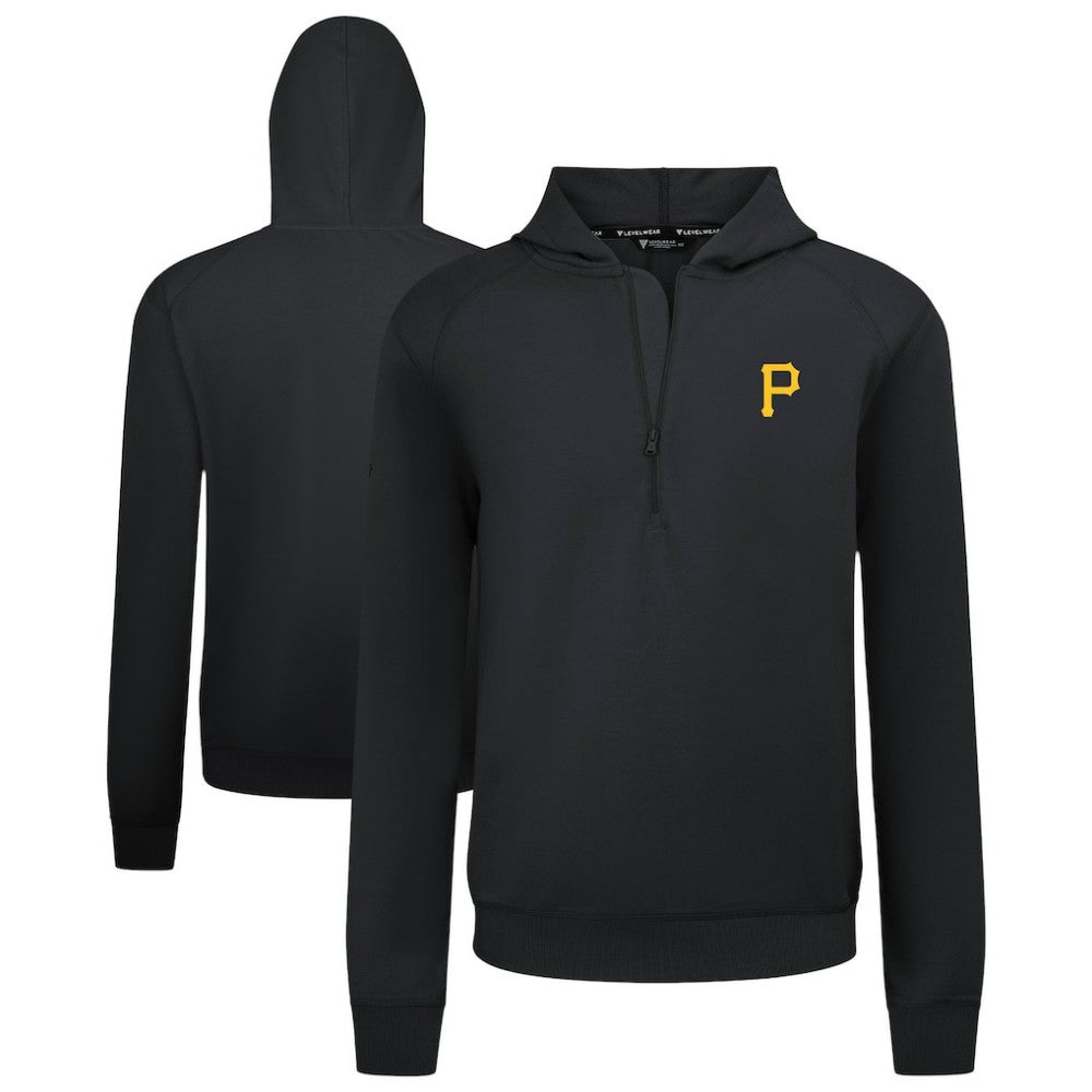 Pittsburgh Pirates Levelwear Technic Insignia Quarter-Zip Hoodie - Black Hoodies