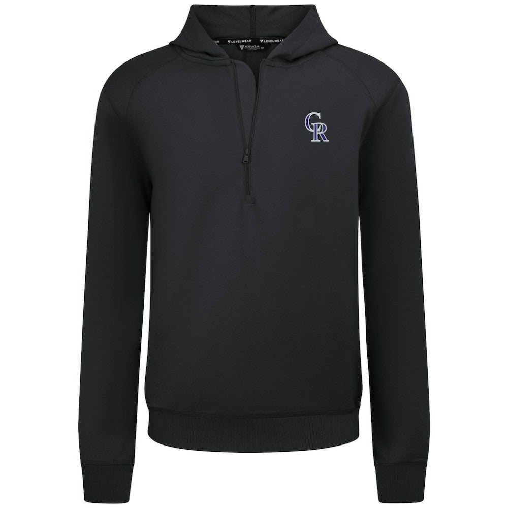 Colorado Rockies Levelwear Technic Insignia Quarter-Zip Hoodie - Black Hoodies