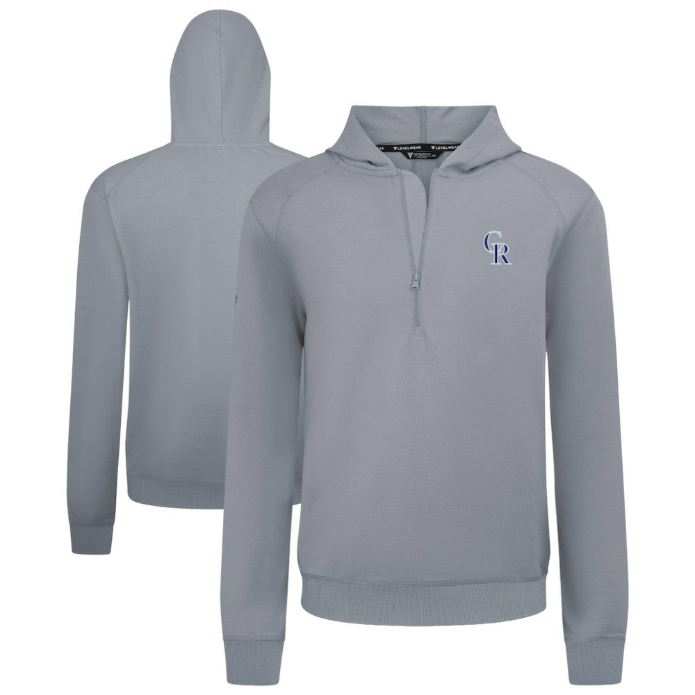 Colorado Rockies Levelwear Technic Insignia Quarter-Zip Hoodie - Gray Hoodies