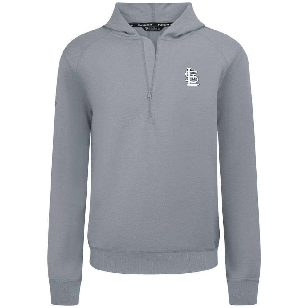 St. Louis Cardinals Levelwear Technic Insignia Quarter-Zip Hoodie - Gray Hoodies