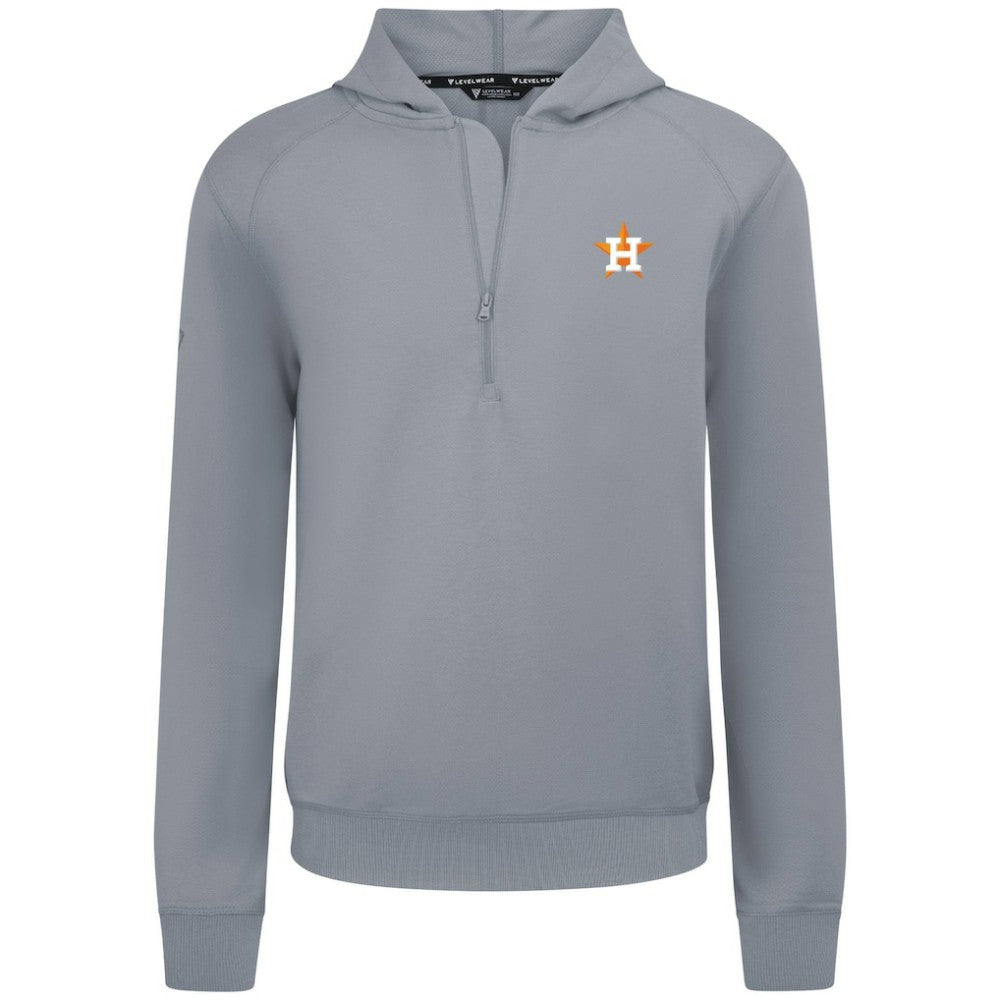 Houston Astros Levelwear Technic Insignia Quarter-Zip Hoodie - Gray Hoodies