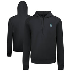 Seattle Mariners Levelwear Technic Insignia Quarter-Zip Hoodie - Black Hoodies