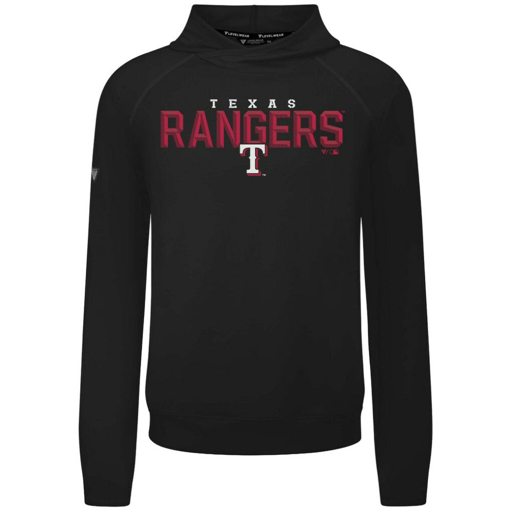 Texas Rangers Levelwear Mandate Carve Tri-Blend Hoodie - Black Hoodies
