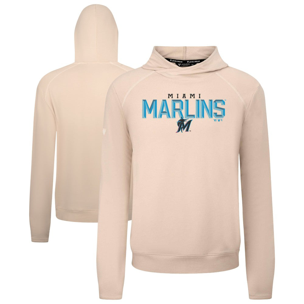 Miami Marlins Levelwear Mandate Carve Tri-Blend Hoodie - Khaki Hoodies